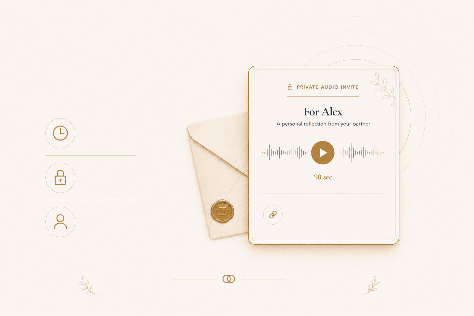 Private audio invite preview card for a partner.